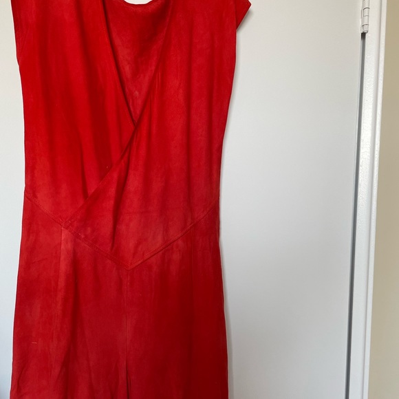 Red Suede Dress Size Small - Picture 3 of 9